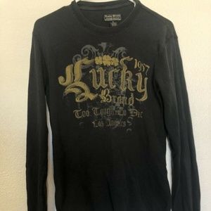 Lucky Brand Vintage Inspired Men's Long Sleeve Charcoal Gray Thermal Small